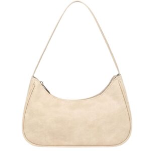 Afashor Women Vegan Leather Shoulder Bag – Retro Hobo Sling Tote Handbag with Zipper Closure