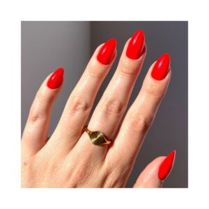 glamnetic press on nails fiery red short almond nails