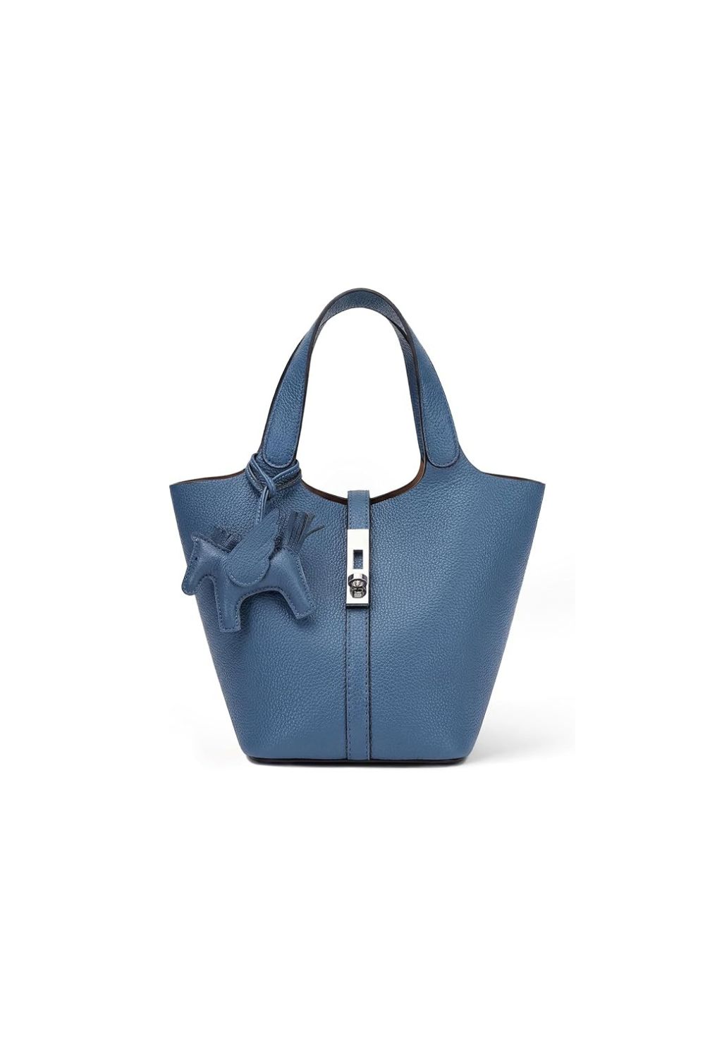 vegan leather tote bag for women bucket purse stylish handbag