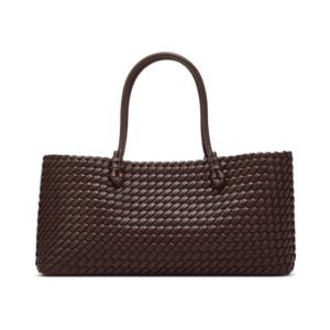 woven tote bag women pu leather hobo shoulder bag 2 pcs set