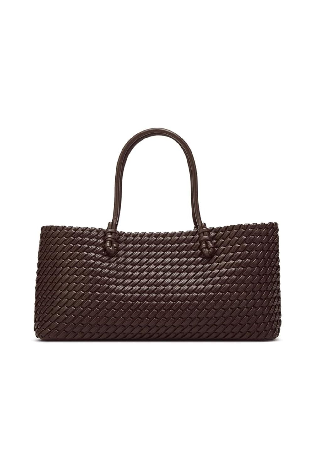 woven tote bag women pu leather hobo shoulder bag 2 pcs set