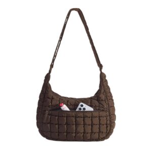 **Alt Text:** BAGSMART quilted crossbody bag for women lightweight puffer water-resistant shoulder bag with adjustable strap perfect for travel daily use and work stylish hands-free purse