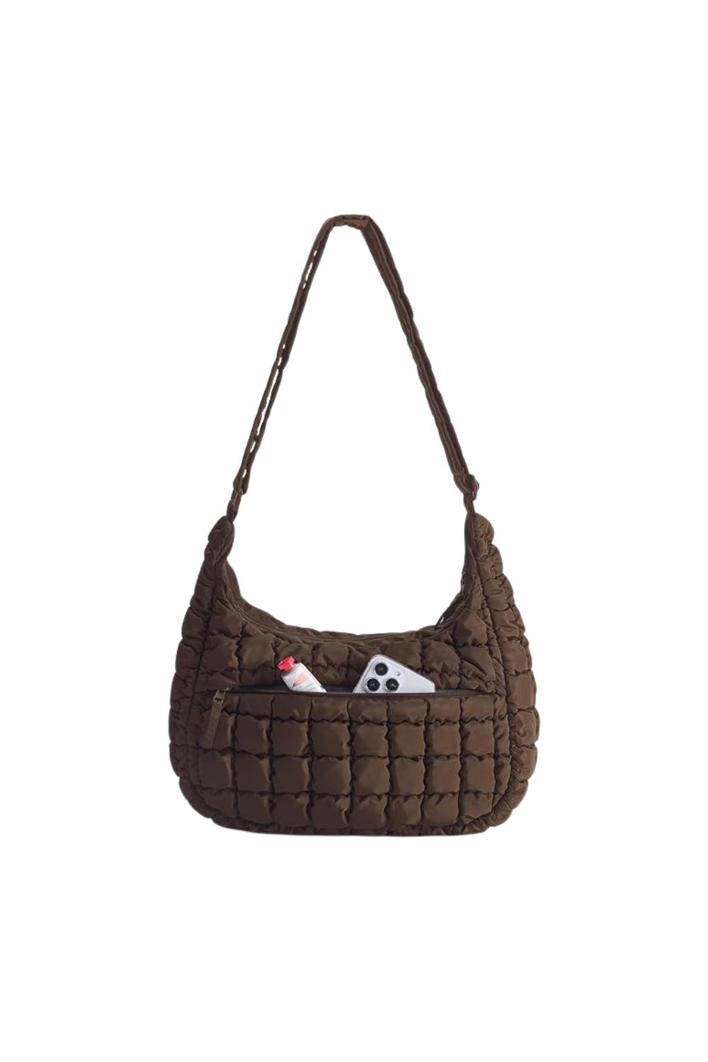**Alt Text:** BAGSMART quilted crossbody bag for women lightweight puffer water-resistant shoulder bag with adjustable strap perfect for travel daily use and work stylish hands-free purse
