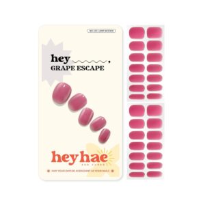 heyhae gel nail strips red grape escape semi cured nail stickers