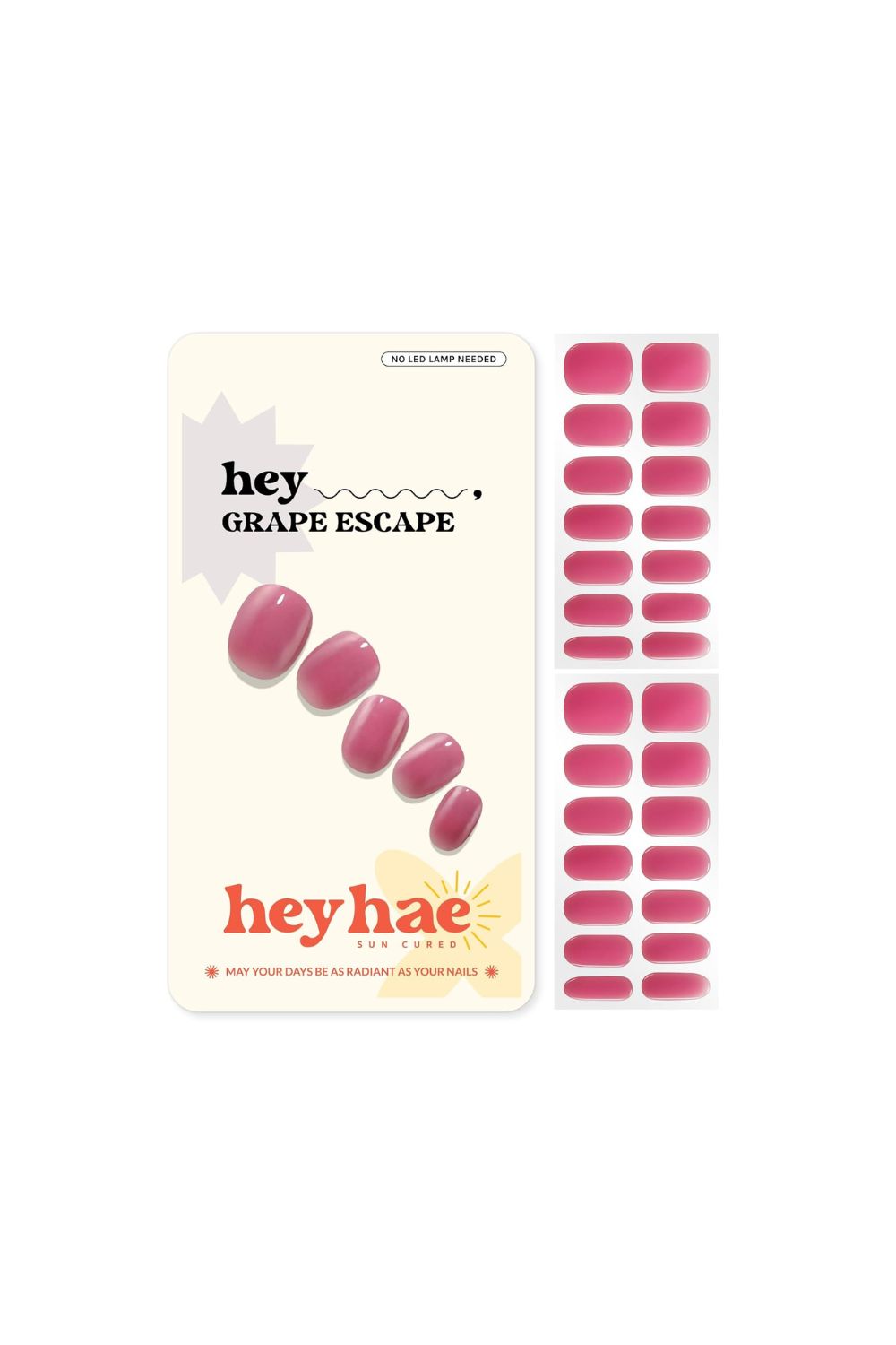 heyhae gel nail strips red grape escape semi cured nail stickers