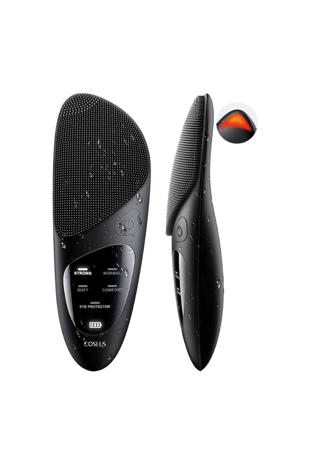 COSLUS silicone face scrubber waterproof electric facial cleansing brush rechargeable exfoliating skincare device for deep cleaning and glowing skin