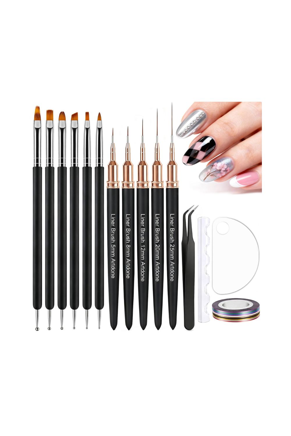 nail art kit striping tape brushes dotting tools set diy nail design tools