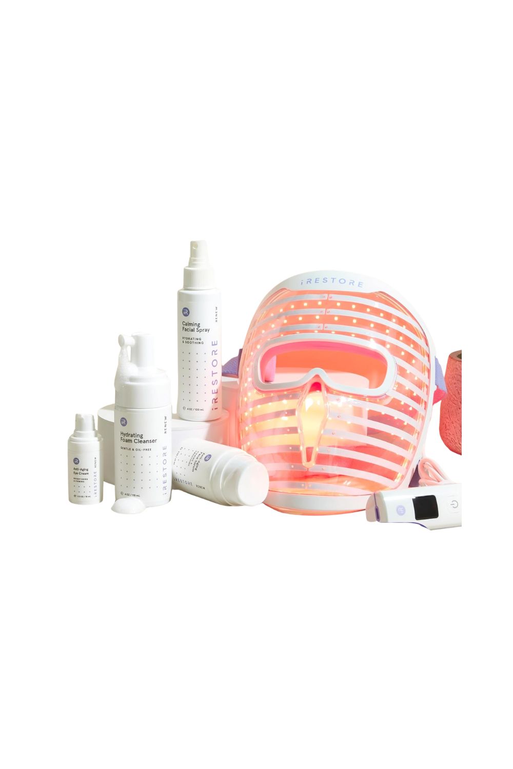 led face mask red light therapy skincare device for wrinkles and acne