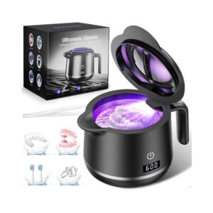 Professional Ultrasonic Retainer Cleaner Machine with 360 UV Light for Dentures and Aligners
