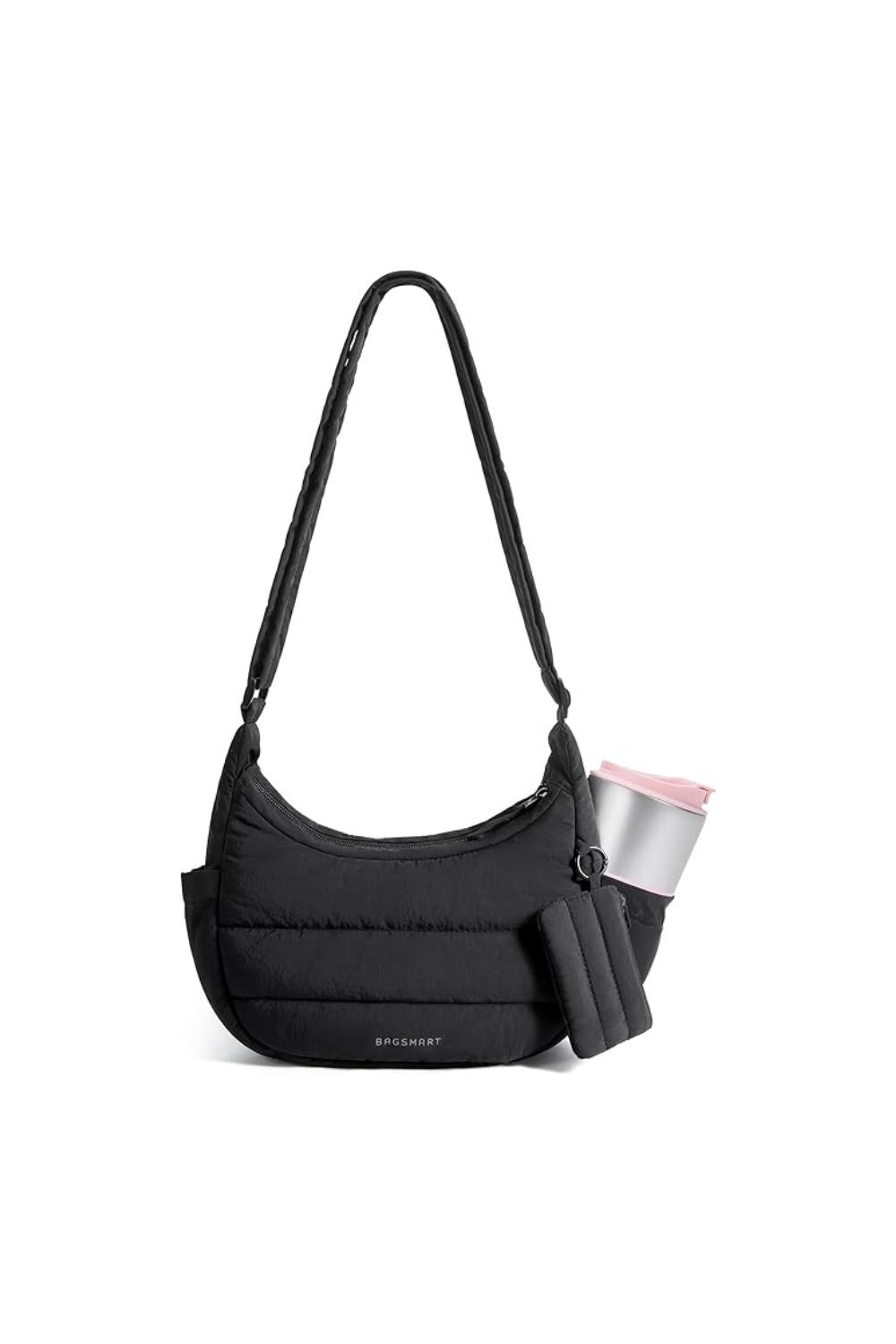 puffer crossbody bag bagsmart quilted hobo purse women lightweight handbag with pouch
