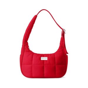 puffer shoulder bag quilted lightweight hobo crescent handbag women nylon purse