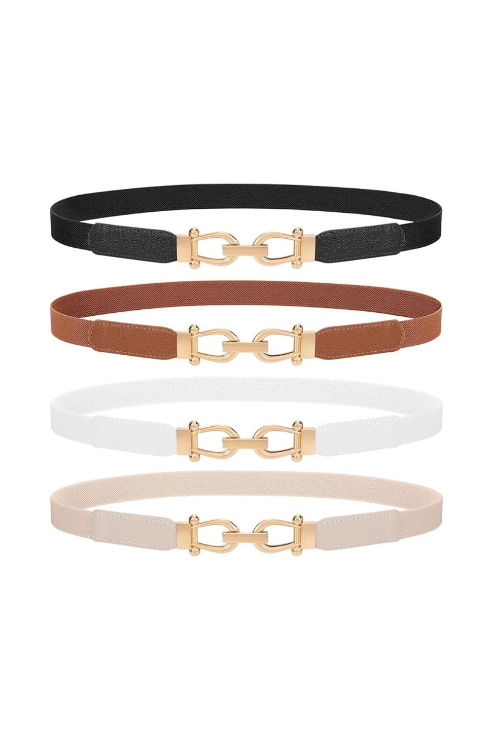 skinny waist belt women elastic dress belt gold buckle thin fashion belt set