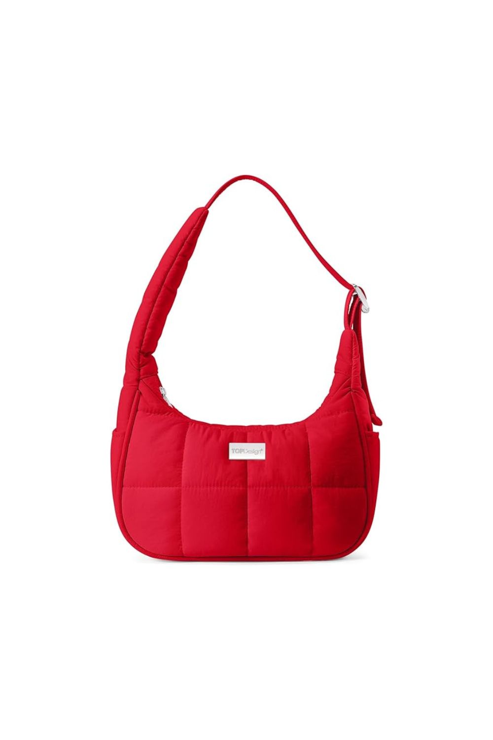 puffer shoulder bag quilted lightweight hobo crescent handbag women nylon purse