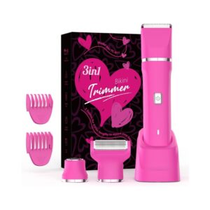 Bikini trimmer for women with 3-in-1 heads and IPX7 waterproof design