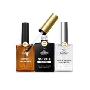 Beetles 3pcs HEMA-free nail prep and glue set with protein acid-free primer