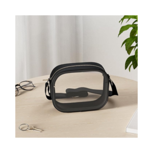 KETIEE clear crossbody bag stadium approved with leather trim