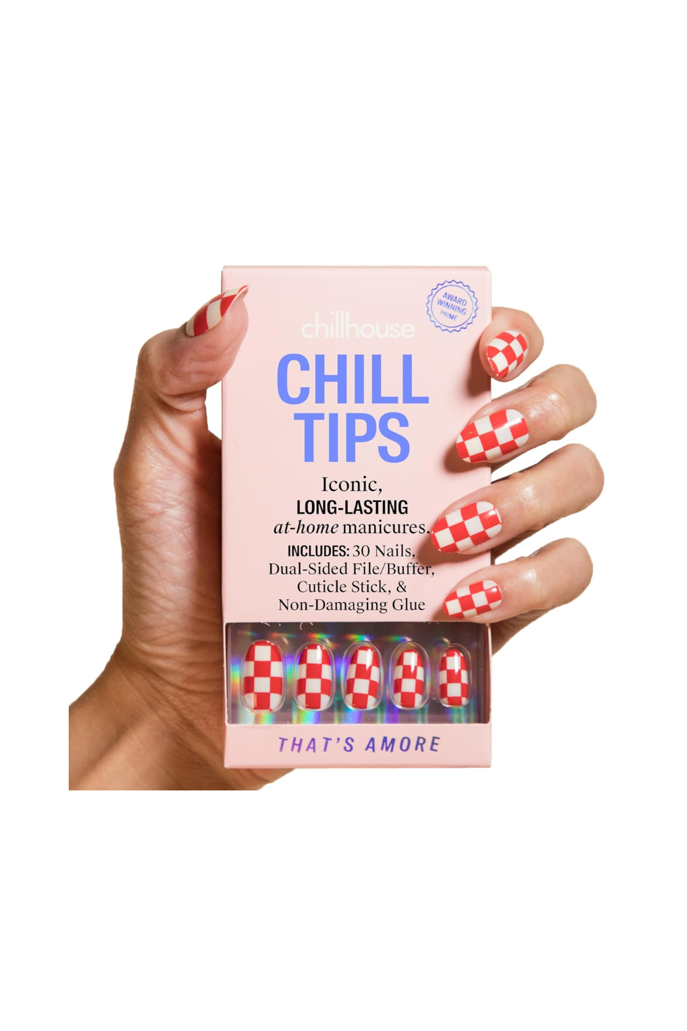 Chillhouse iconic press on nails kit thats amore oval tips with glue