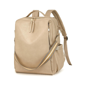 myfriday large backpack purse for women in beige with luggage strap