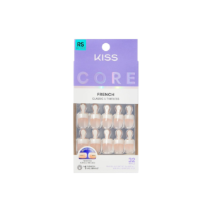 Kiss Core I Wish real short size press on nails square shape in white