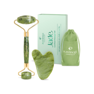 Plantifique jade roller and gua sha set real jade facial tools for skincare