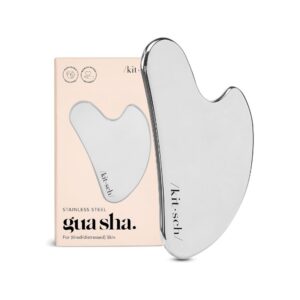 Kitsch Stainless Steel Gua Sha silver facial tool for face sculpting and lymphatic drainage
