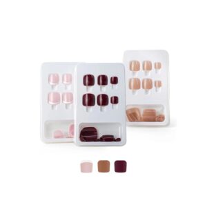 Dr. Antifungus Press-On Toe Nails Kit in vibrant red medium oval shape with nail bond solution bottles