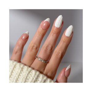 Glamnetic Sweater Weather Nails short almond glitter design