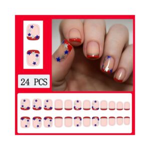 July 4th Press-On Nails with American flag design