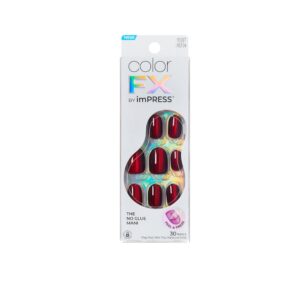 Kiss colorFX by Impress press on nails in short oval chrome effect finish with application kit