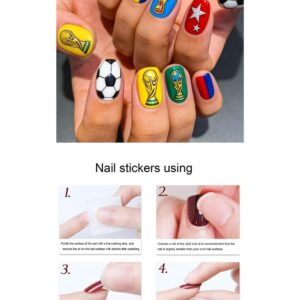 Short Square Soccer Press On Nails glossy acrylic