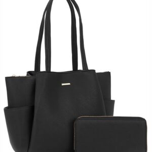 Professional tote handbags for women purse and wallet set crafted from synthetic leather with matching RFID wallet.