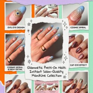 Glamnetic Press-On Nails instant salon quality manicure kit in chic almond and oval shapes