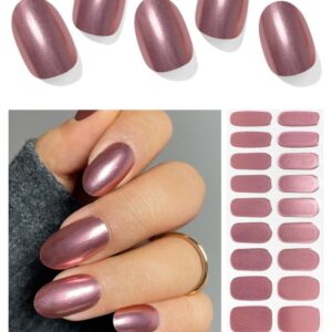 Professional semi cured gel nail strips (glitter garnet) featuring a stunning red chrome and glitter finish.