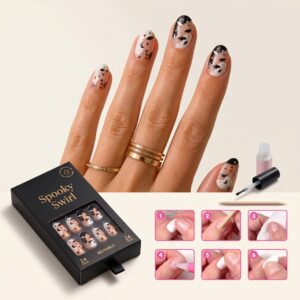 Olive and June Halloween Instant Mani Press-On Nails iconic forever short design kit